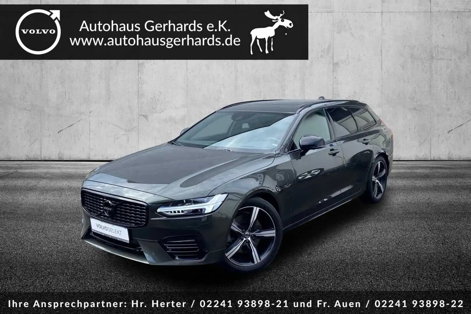 Volvo V90 T8 AWD R-Design, AHK, H&K, 360°, Pano, Head- Grau - 1