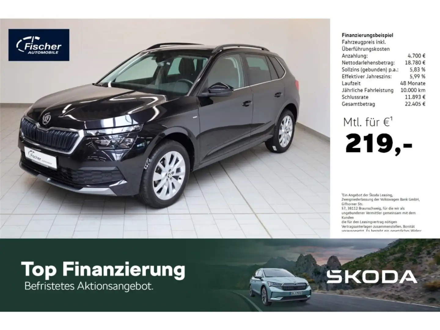 Skoda Kamiq 1.5 TSI Ambition Clever DSG AHK/LED/NAV/SH Schwarz - 1