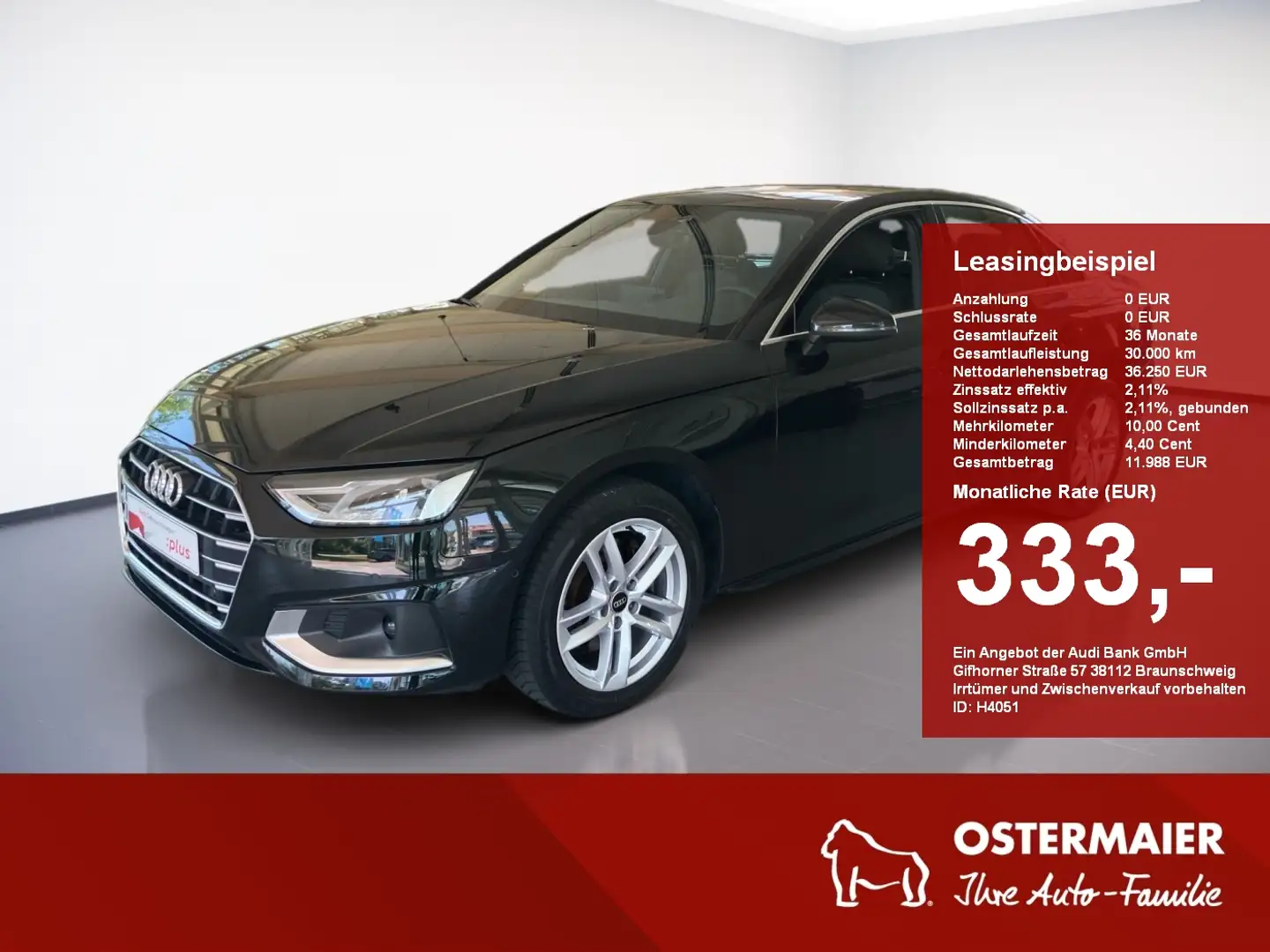 Audi A4 Limousine ADVANCED 35 TDI S-TRONIC NAVI.KAMERA.ALU Noir - 1