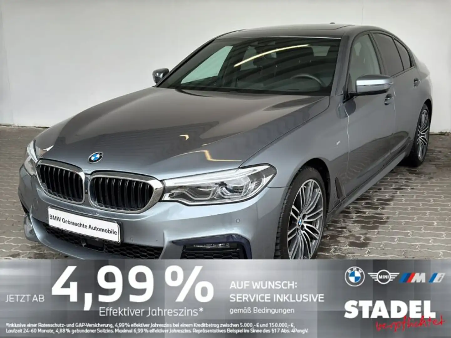 BMW 520 d Lim. M Sport Navi.LED.ACC.360°.Glasdach.HuD Bleu - 1