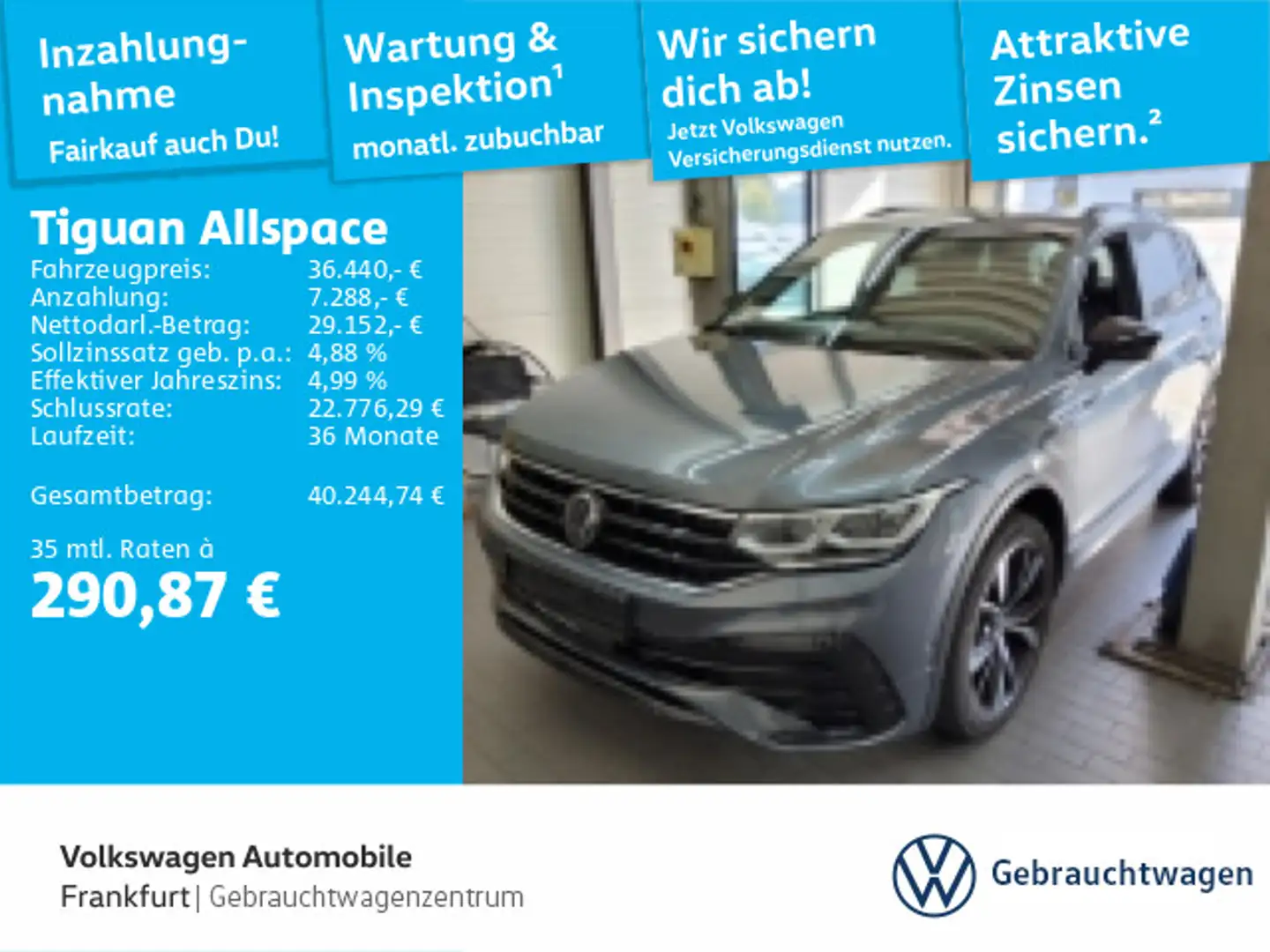 Volkswagen Tiguan Allspace 2.0 TSI DSG 4Motion R-Line Navi Grau - 1
