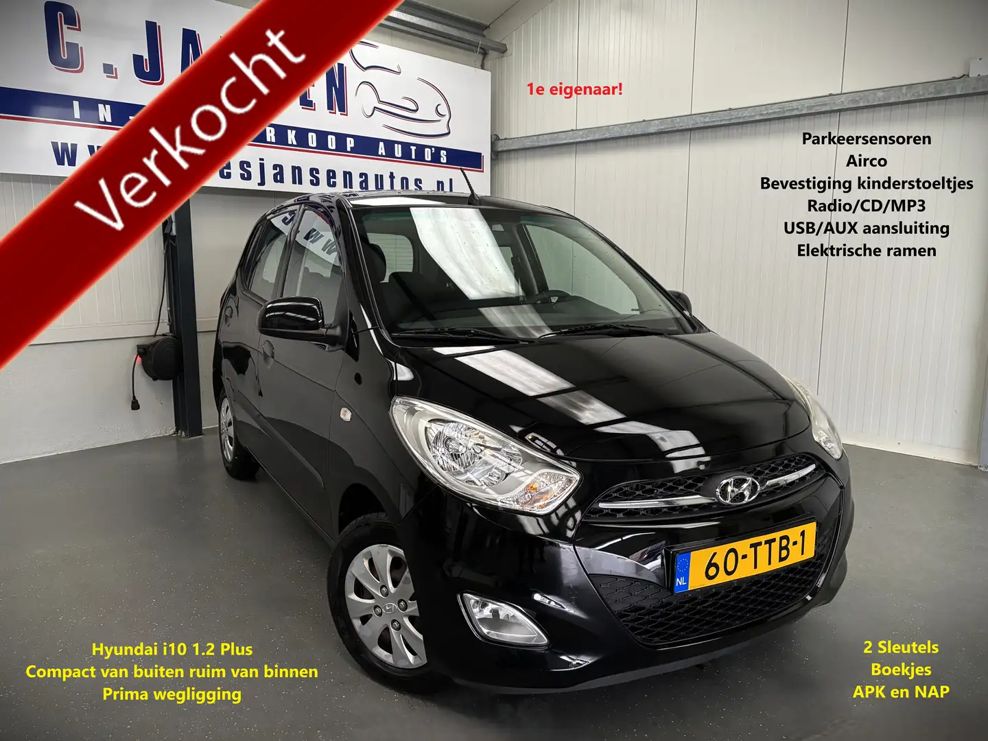 Hyundai i10 1.2 Plus 1e eigenaar!!! | AUX aansluiting | Airco Schwarz - 1