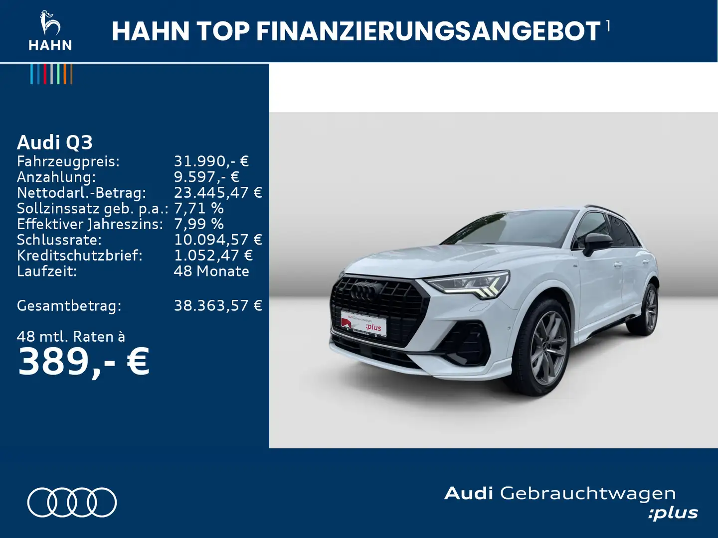 Audi Q3 40 TFSI quattro S tronic S line Matrix Cam Blanc - 2