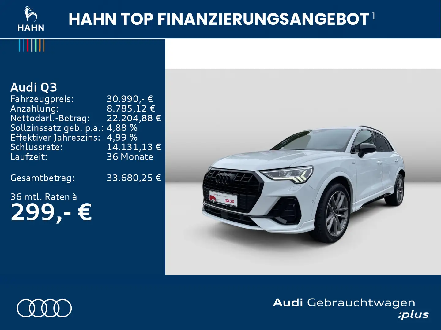 Audi Q3 40 TFSI quattro S tronic S line Matrix Cam Blanc - 2