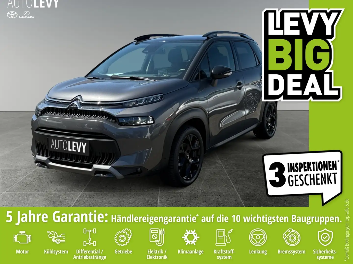 Citroen C3 Aircross 1.2 PT 110 Max +Allwetter+HUD+PDC+ Grau - 1