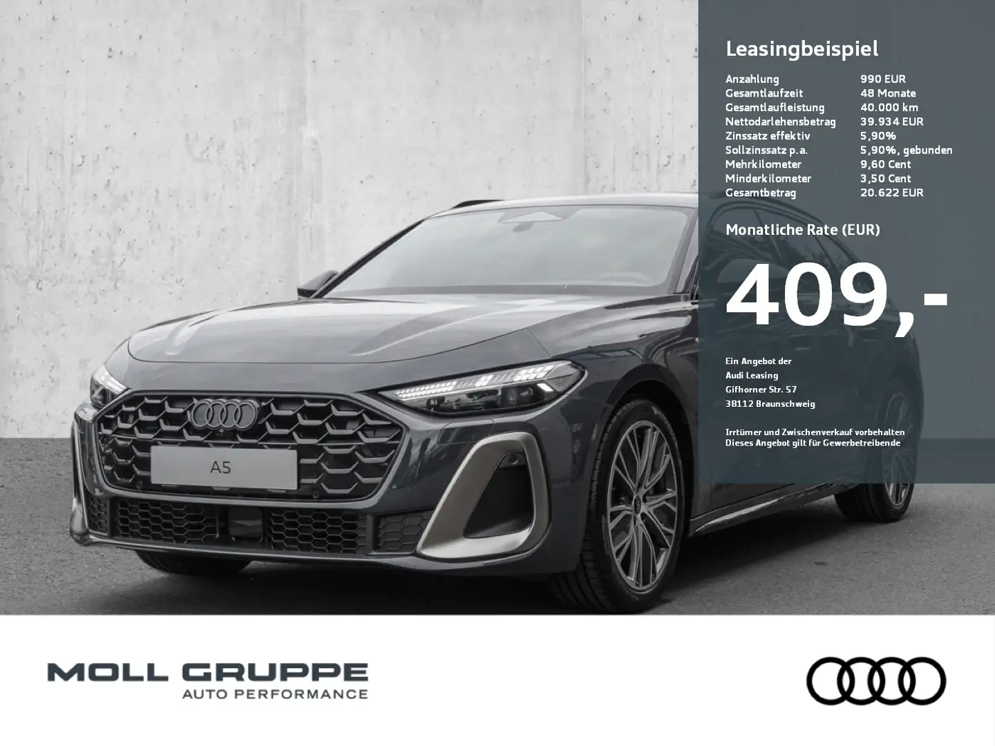 Audi A5 Avant TFSI 110 kW S tronic NAVI EL.HECK ACC Grau - 1