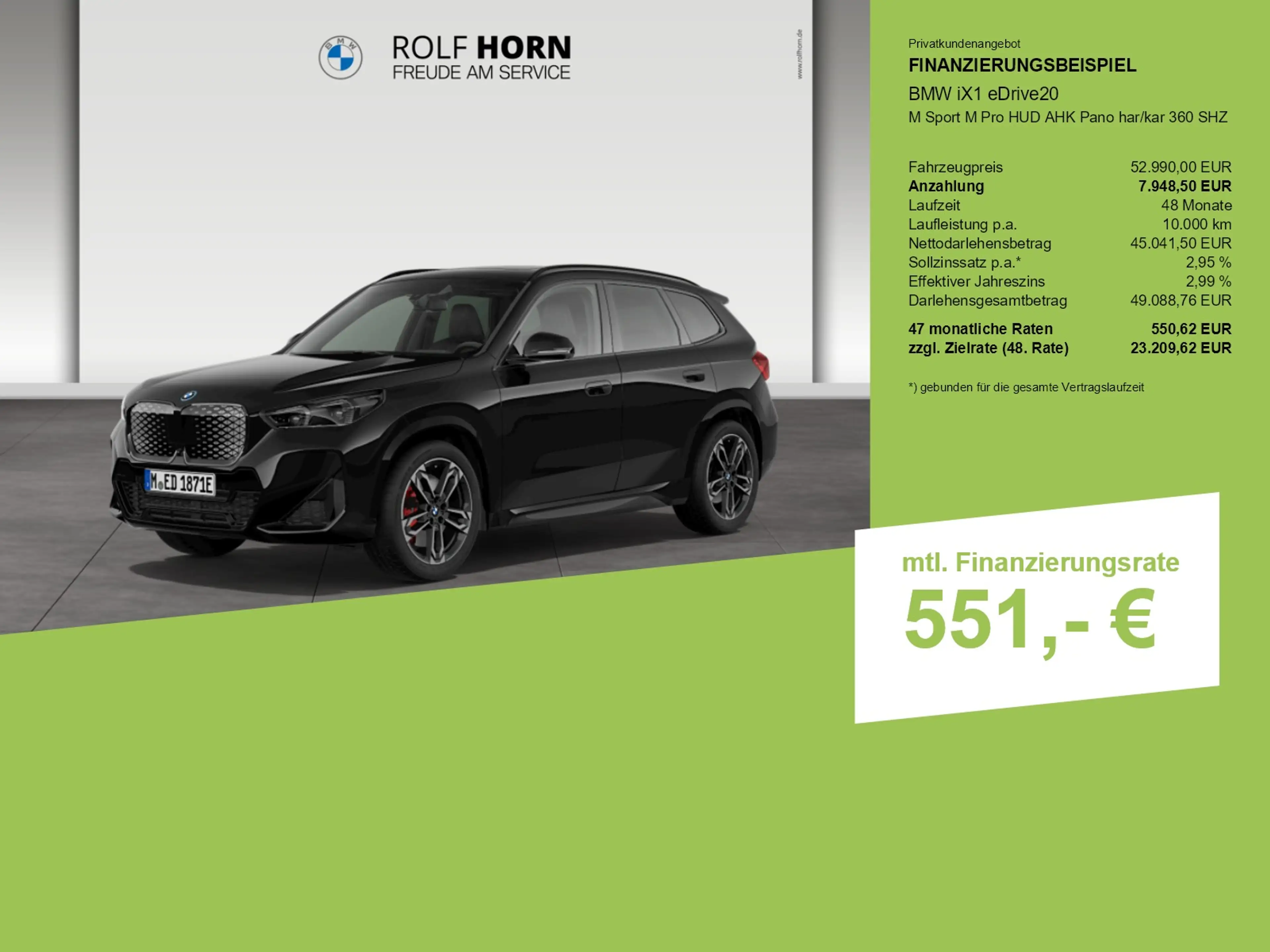 BMW iX1 eDrive20 M Sport M Pro HUD AHK Pano har/kar 360 SH — photo 3