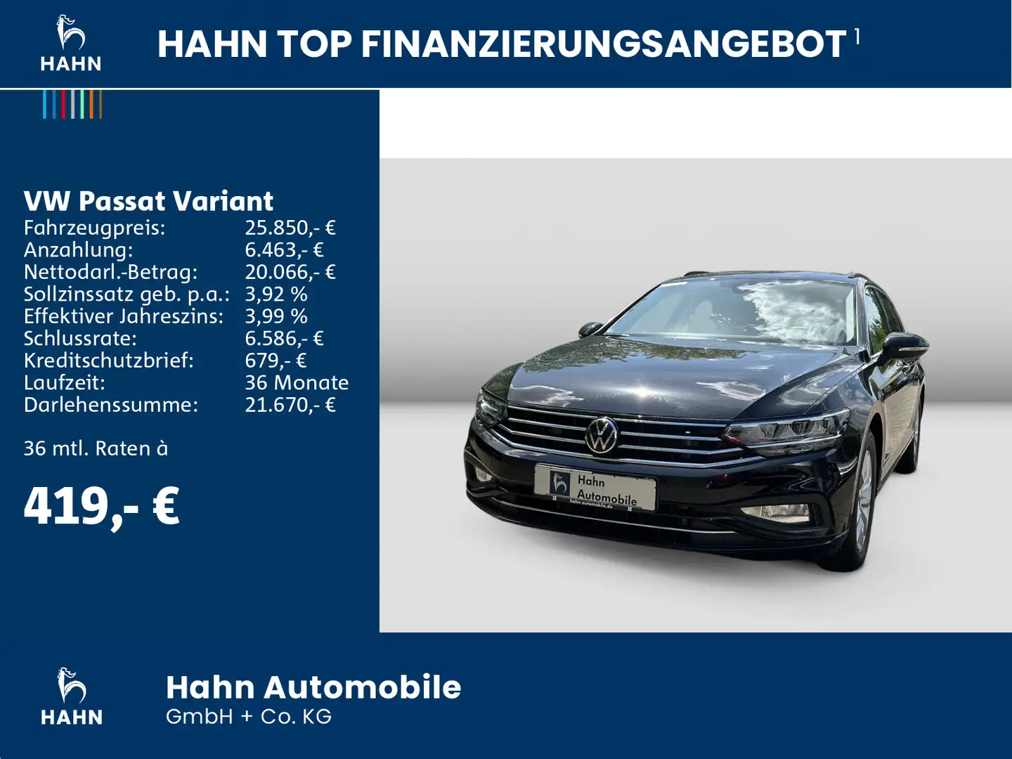 Volkswagen Passat Variant Business 2.0TDI DSG ACC Cam Navi Schwarz - 2