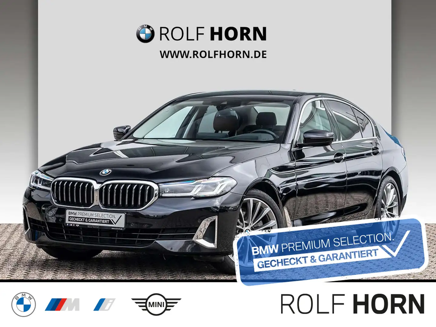 BMW 520 i Luxury Line Navi HeadUp Laser AHK HiFi RKam Schwarz - 1