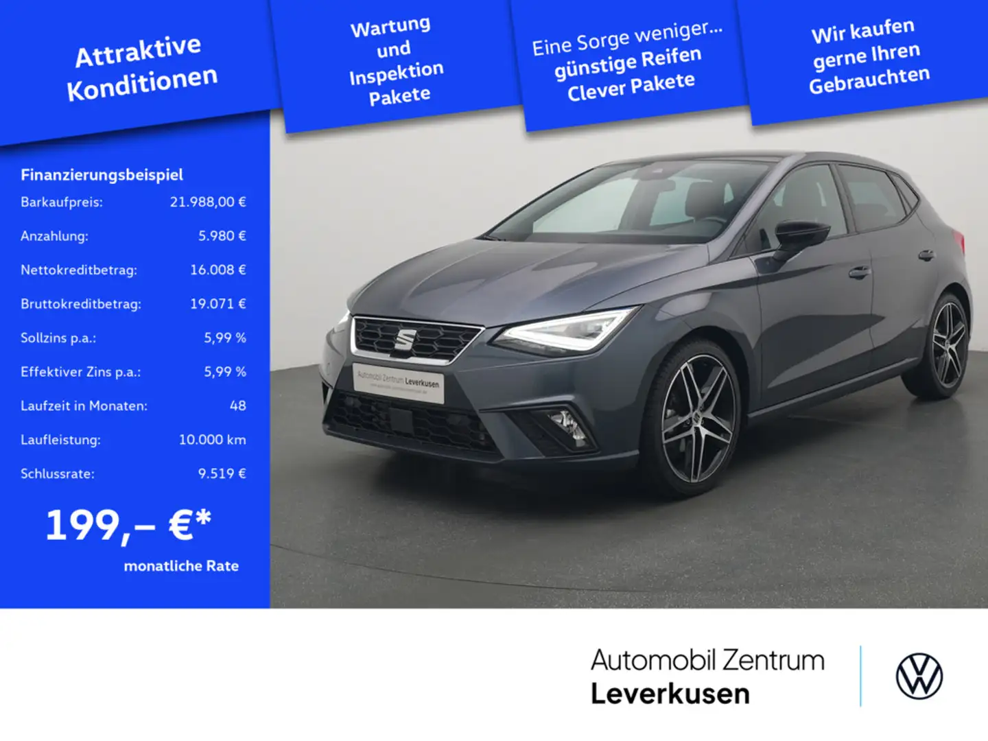 SEAT Ibiza DSG LED KAM PANO SHZ PDC Schwarz - 1