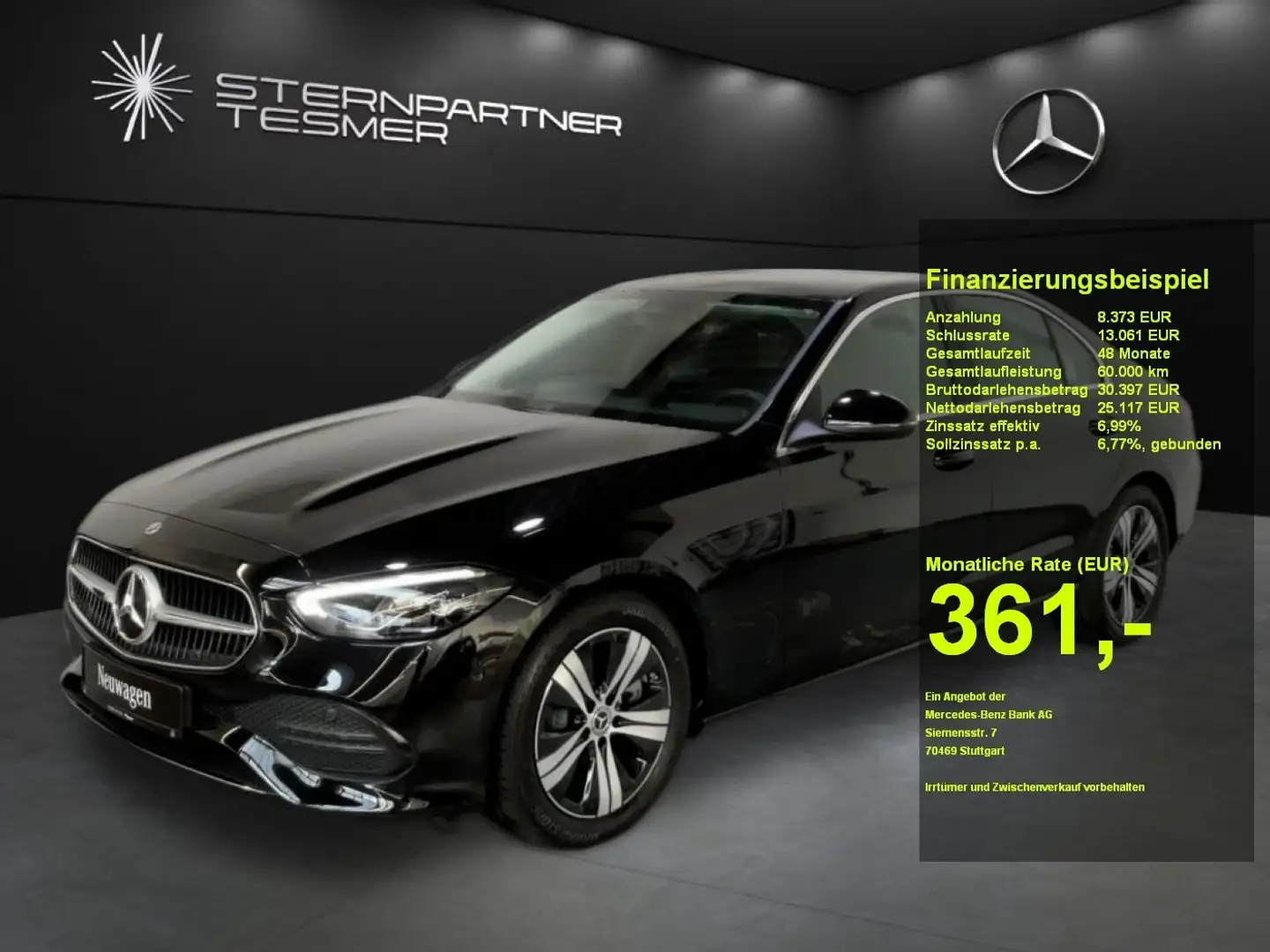 Mercedes-Benz C 200 +Avantgarde+MBUX+KAMERA+NAVI+Ambiente+AUT Zwart - 1