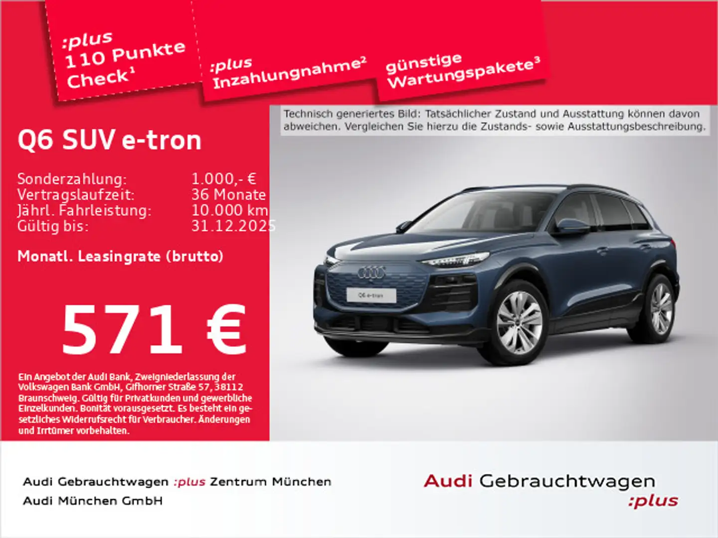 Audi Sonstige Q6 e-tron performance B&O/Leder/Kameras Blau - 1
