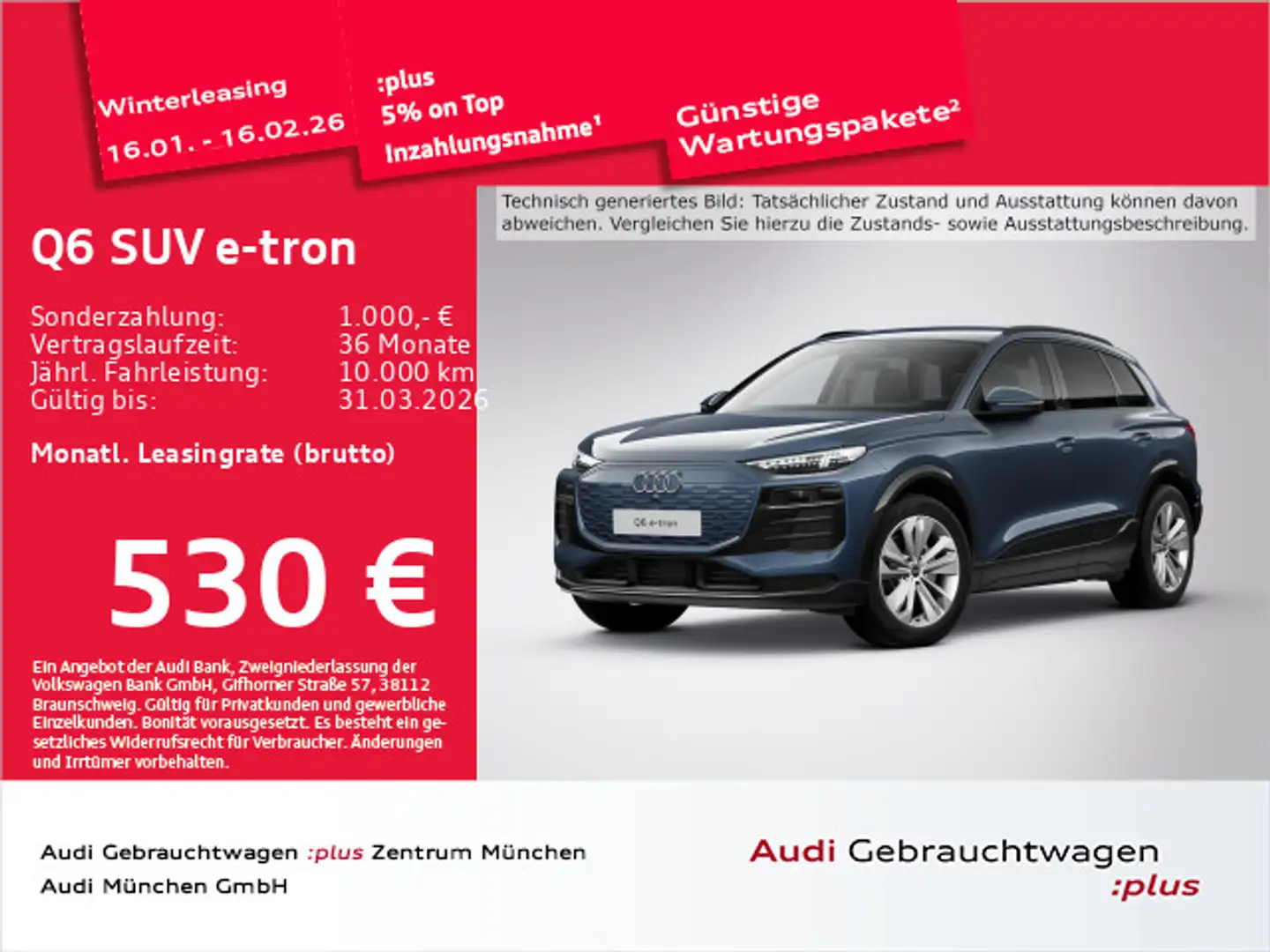 Audi Sonstige Q6 e-tron performance B&O/Leder/Kameras Blau - 1