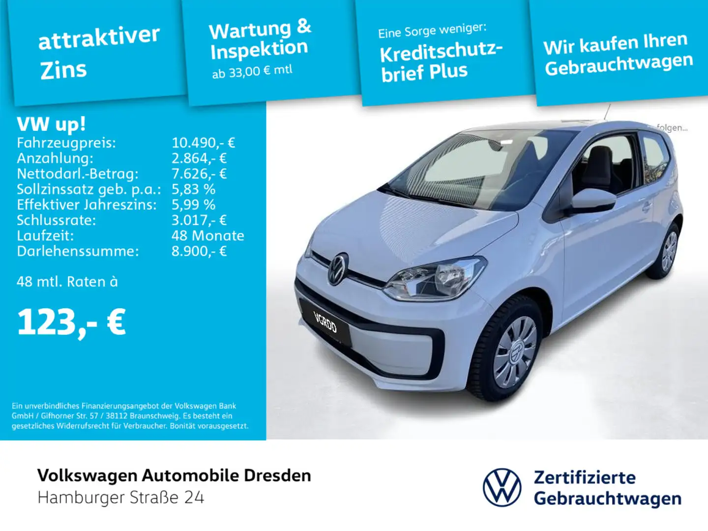 Volkswagen up! 1.0 MPI KLIMA DAB+ FREISPRECH Wit - 1