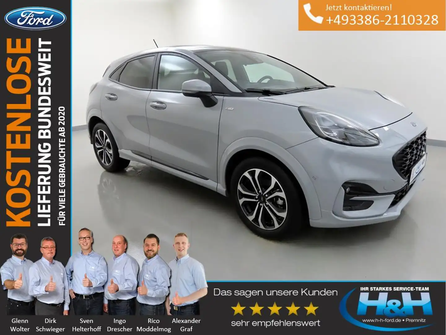 Ford Puma 1.0 M-Hybrid Aut. ST-Line AHK+iACC Сірий - 1