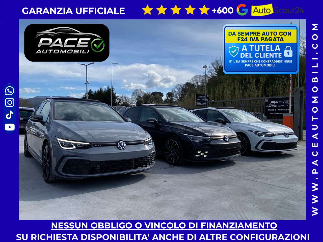 Volkswagen Golf GTI VIII NAVI PDC TETTO LED CERCHI 19" ACC KAMERA USB