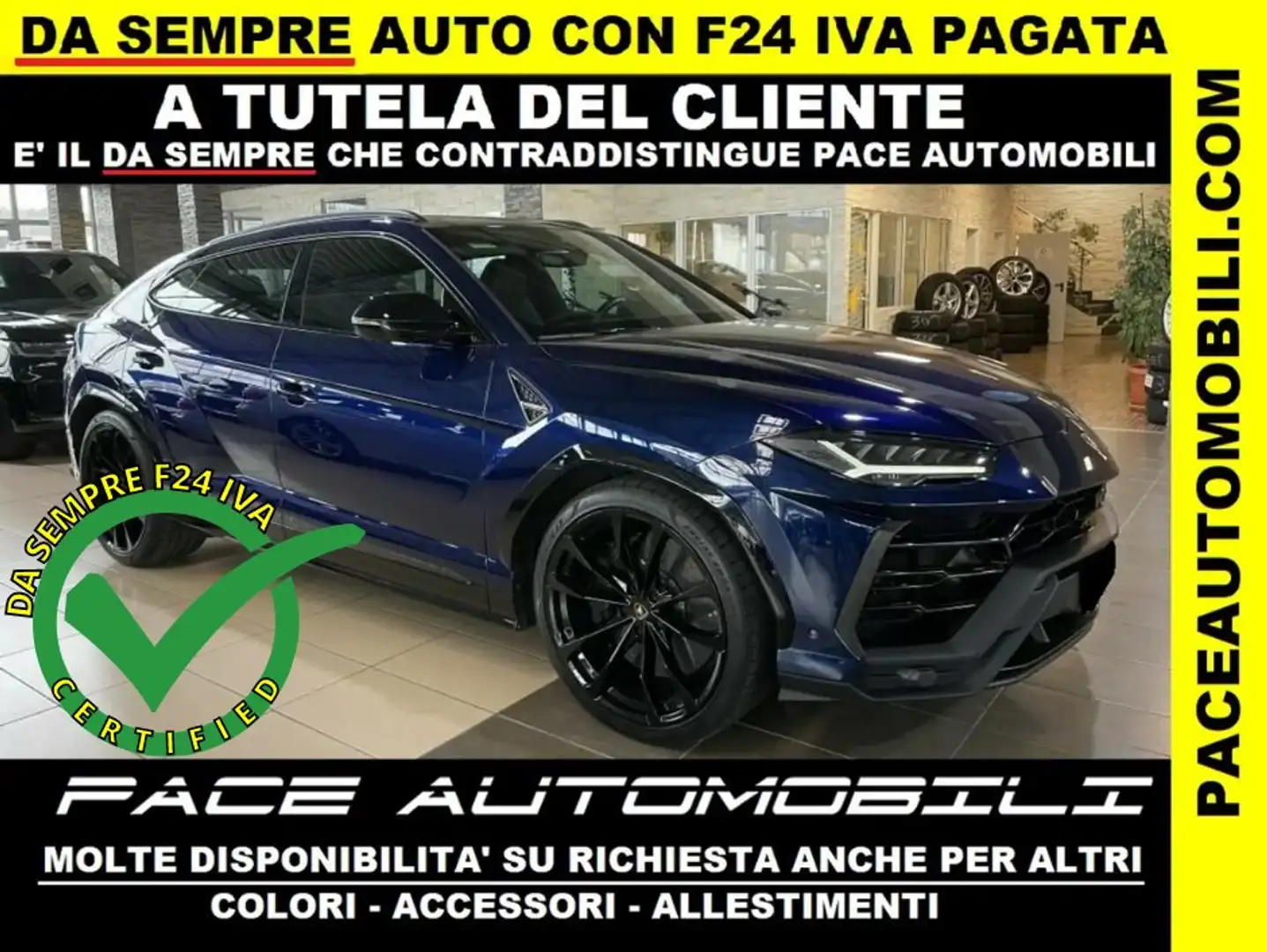 Lamborghini Urus CAPRISTO 23" TETTO HUD BLACK CARBON B&O NIGHT Blu/Azzurro - 1