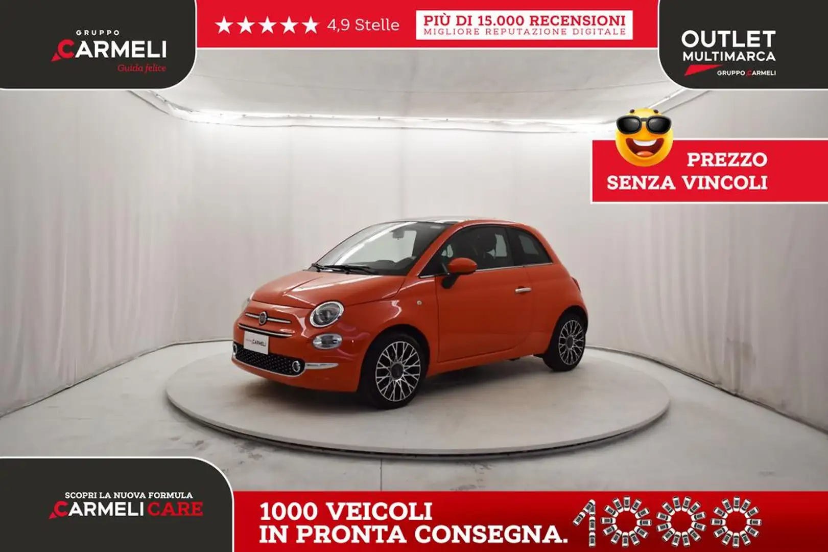 Fiat 500 1.0 hybrid 70cv Orange - 1