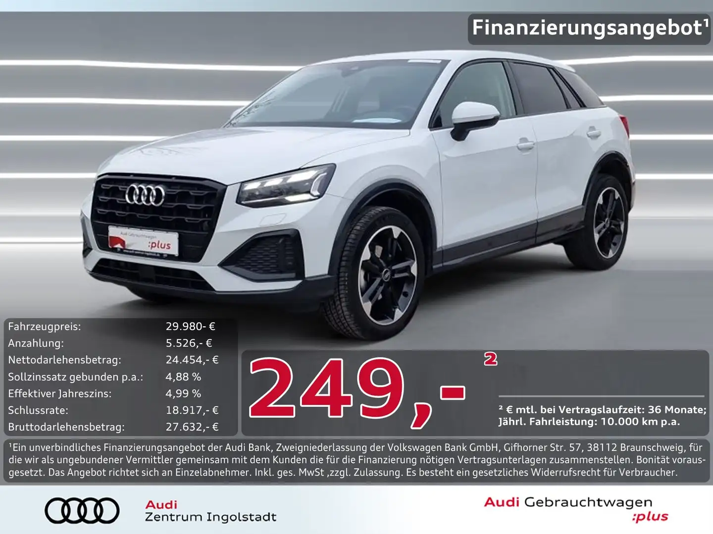 Audi Q2 30 TDI S-tronic MATRIX AHK 18" GRA Advanced Weiß - 1