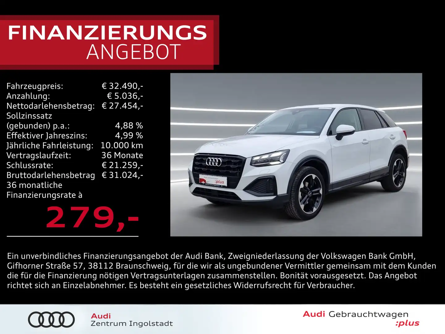 Audi Q2 30 TDI S-tronic MATRIX AHK 18" GRA Advanced Weiß - 1