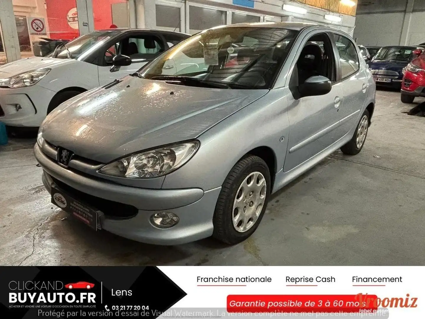 Peugeot 206 hdi 68CV 1.4 FINITION TRENDY// CLIMATISATION / FERMETURE CENTRALISEE/JANTES ALU Grau - 1