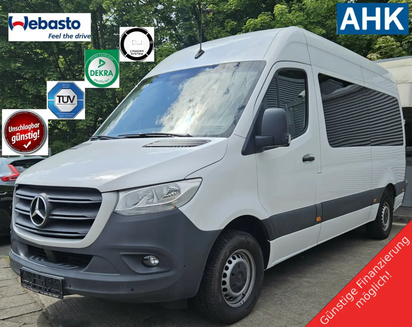 Mercedes-Benz Sprinter Vollverg.Clim.Luft-St.Hzg.SHZ.Cam.AHK.BOTT-Ausr. Weiß - 1