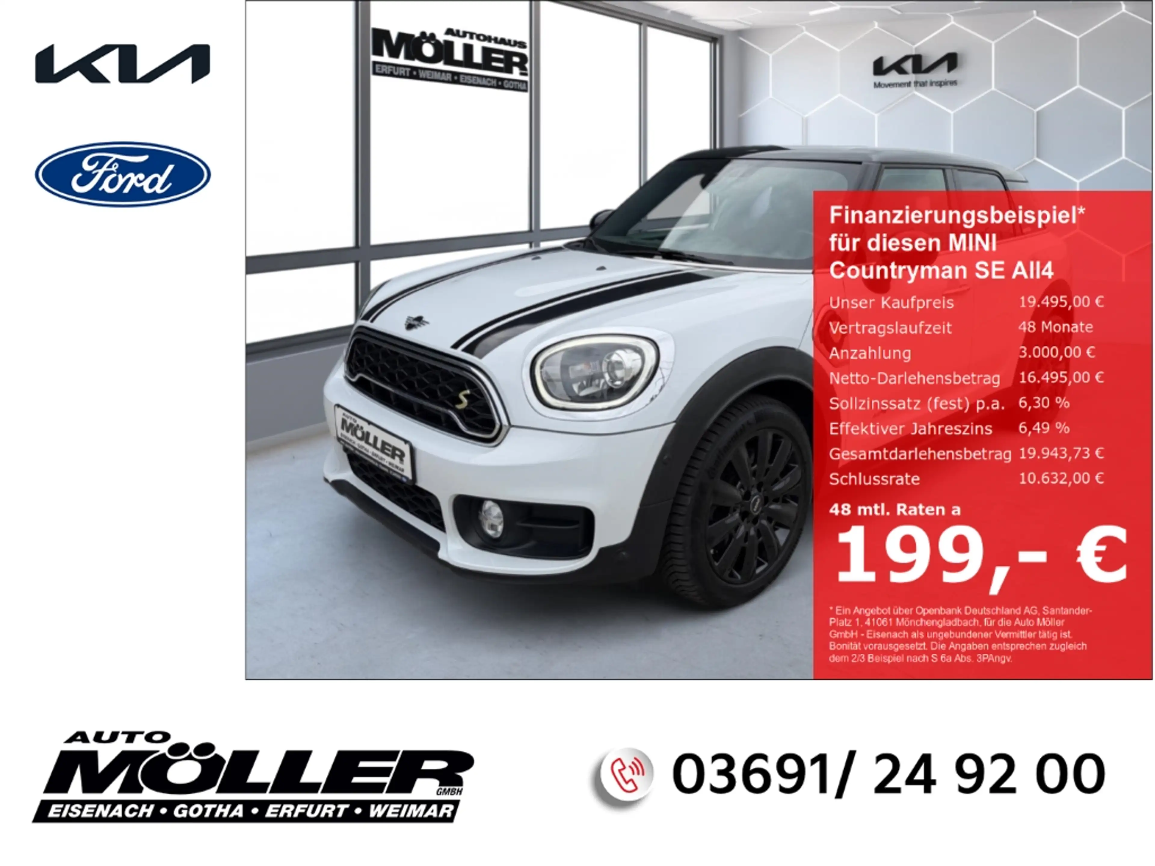 MINI Cooper SE Countryman 1.5l PHEV ALL4 Chilli Con.Nav.Plus Panoramadach Kl