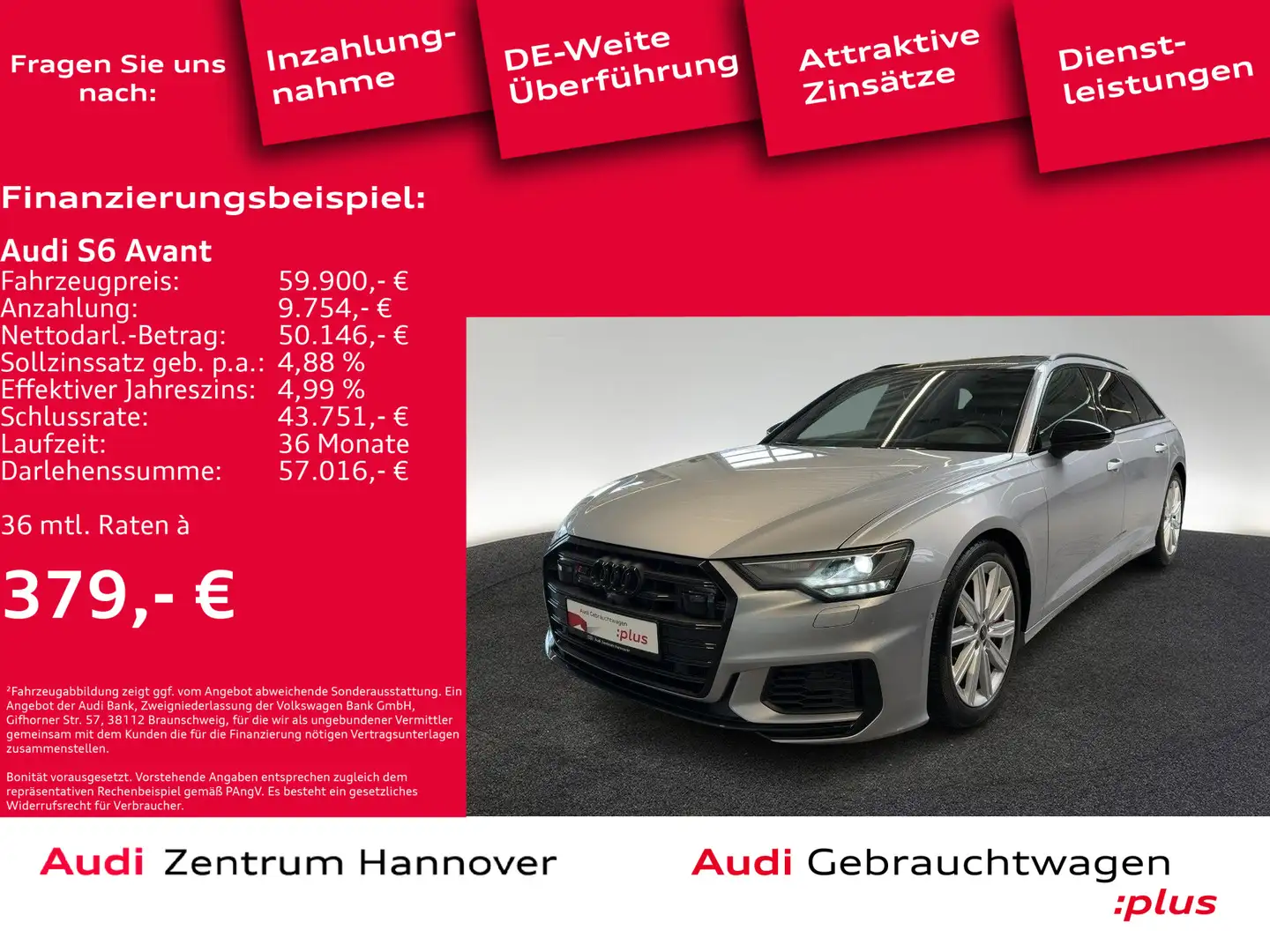 Audi S6 3.0 TDI quattro Standh HuD Pano AHK B&O Argent - 2
