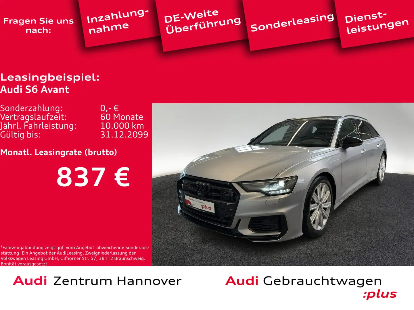 Audi S6 3.0 TDI quattro Standh HuD Pano AHK B&O Argent - 1