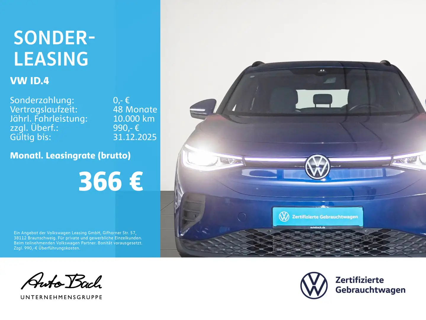 Volkswagen ID.4 Pro electric, Navi, LED-Matrix, Soundsystem Blau - 2