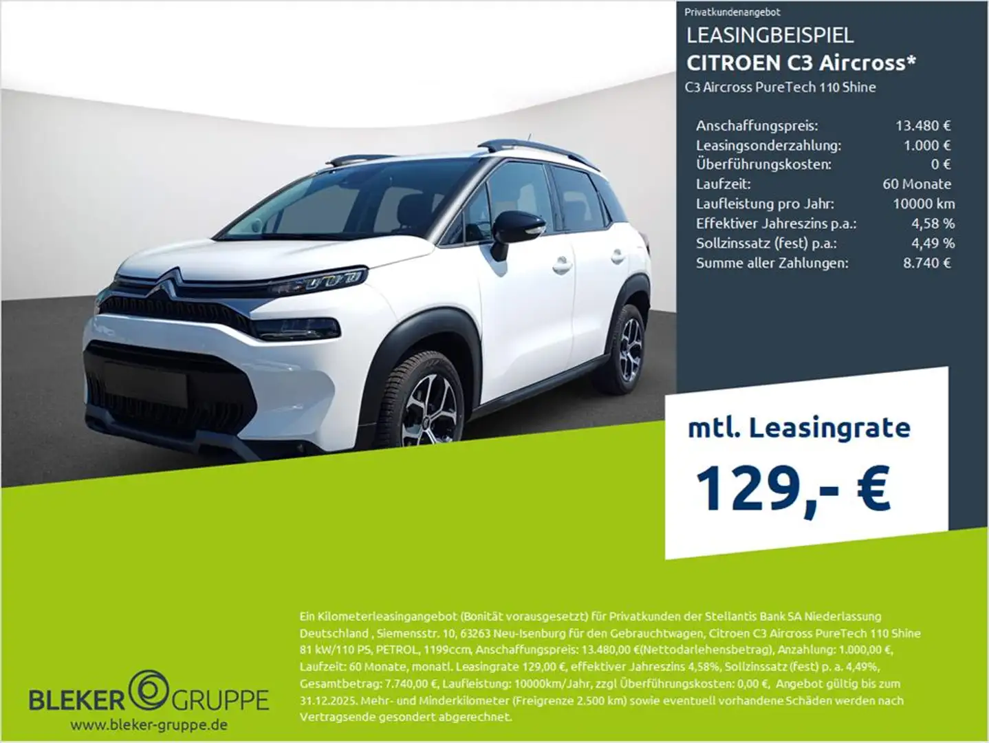 Citroen C3 Aircross PureTech 110 Shine Weiß - 1