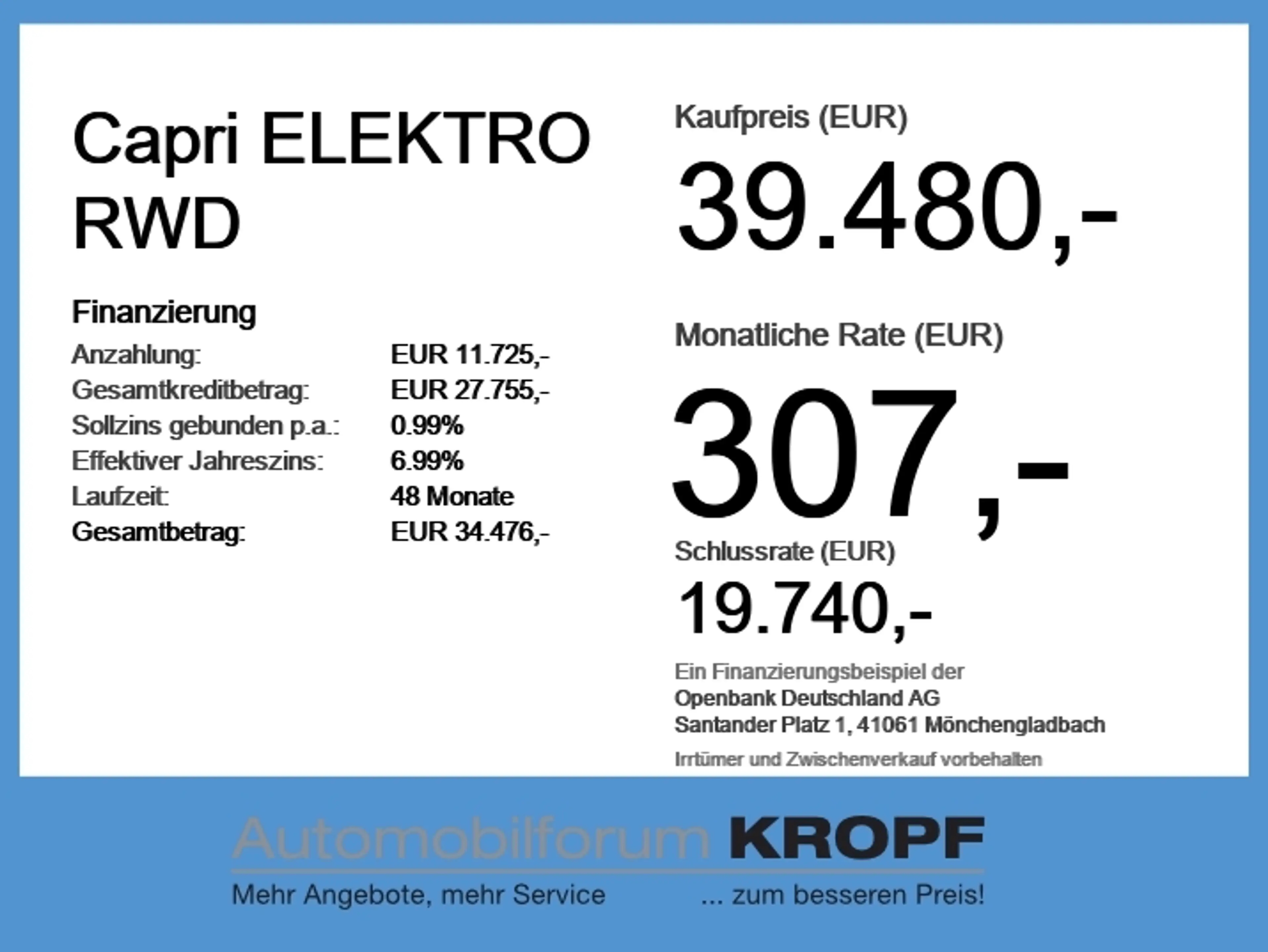 Ford Capri ELEKTRO RWD NAV*IACC*SHZ*LED*LM19*BLIS*CAM — photo 6