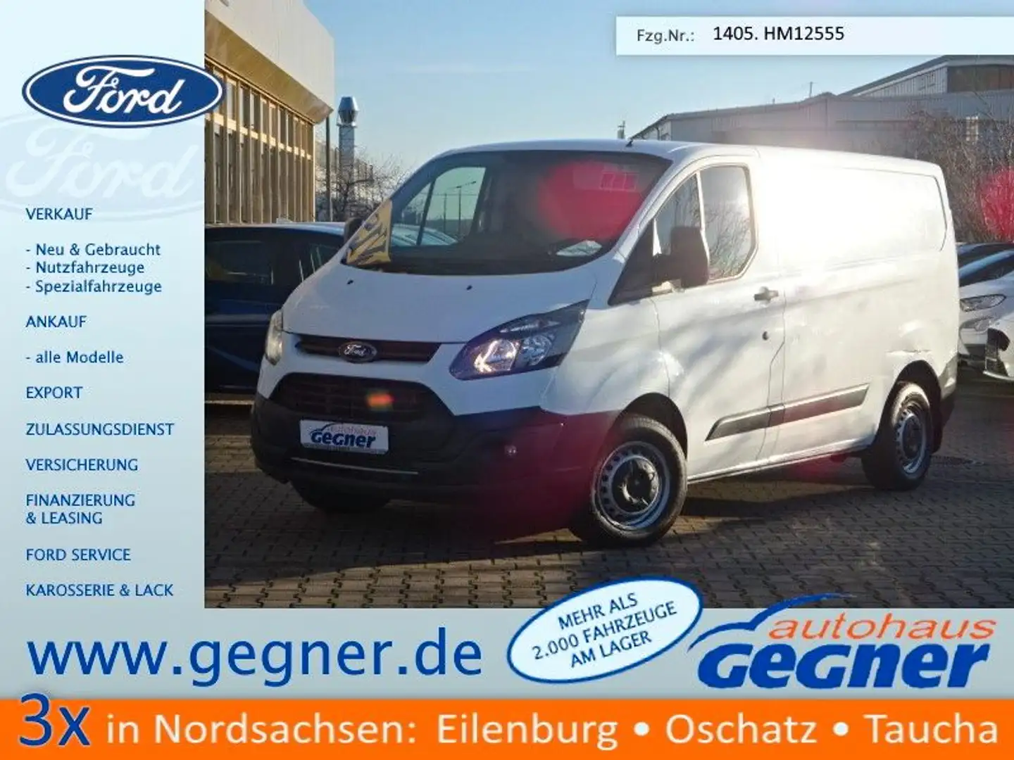 Ford Transit Custom Kasten 310 L1H1 Ablastung 2,8to Weiß - 1
