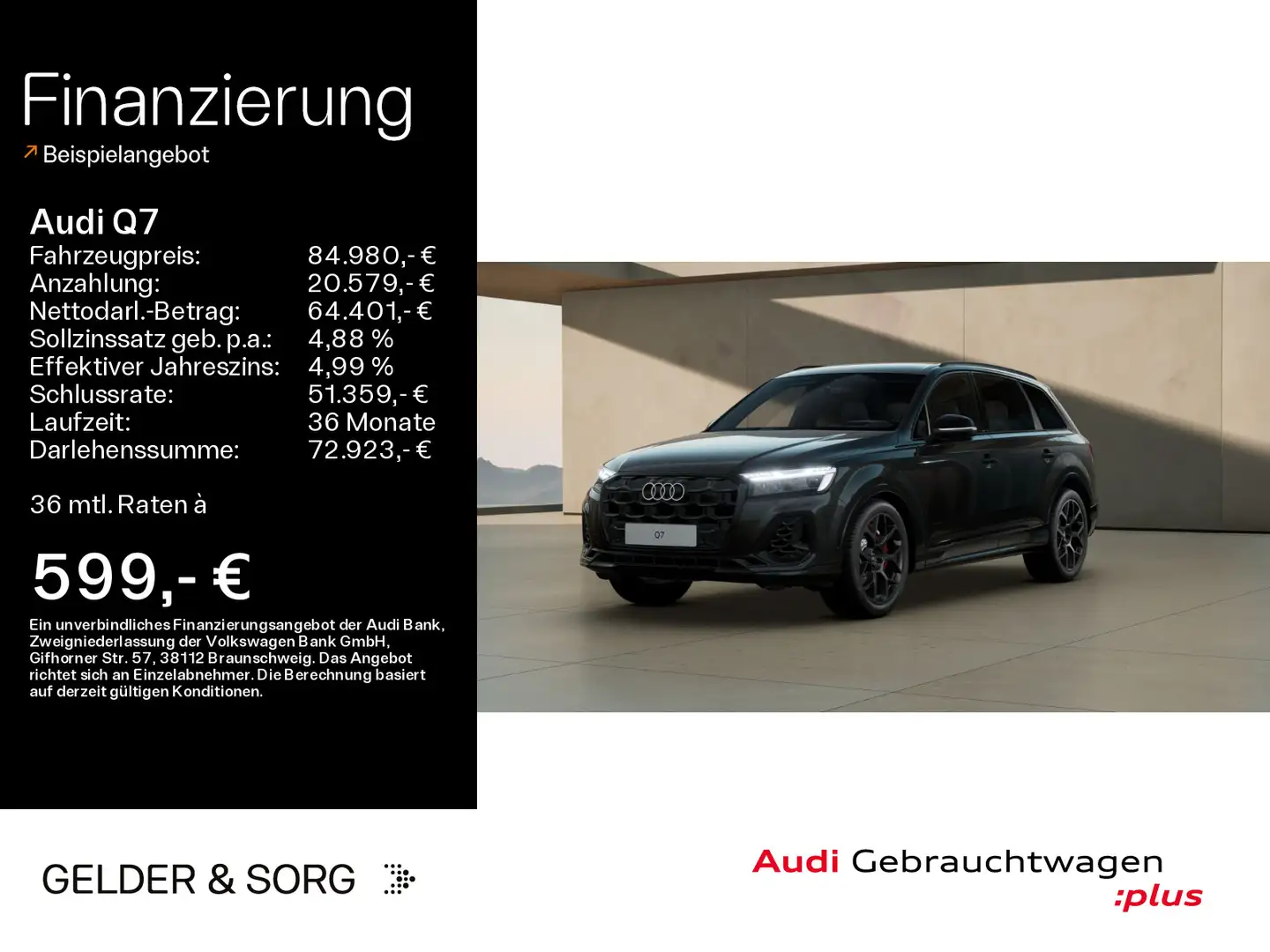 Audi Q7 60 TFSIe qu. S line Air*B&O*HuD*AHK*Laser Noir - 1