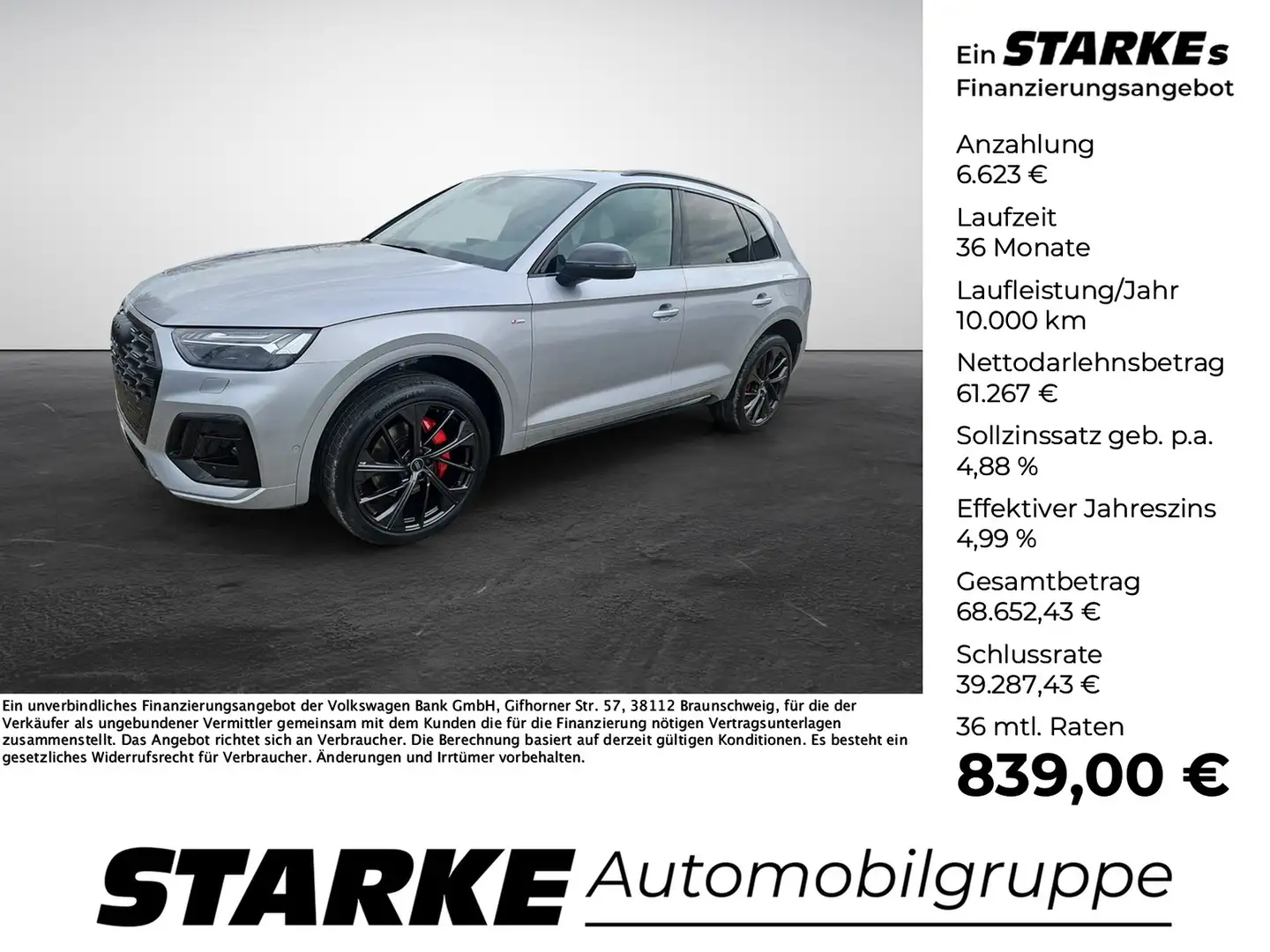 Audi Q5 55 TFSI e S tronic quattro S line Navi Pano Ass... Silber - 1