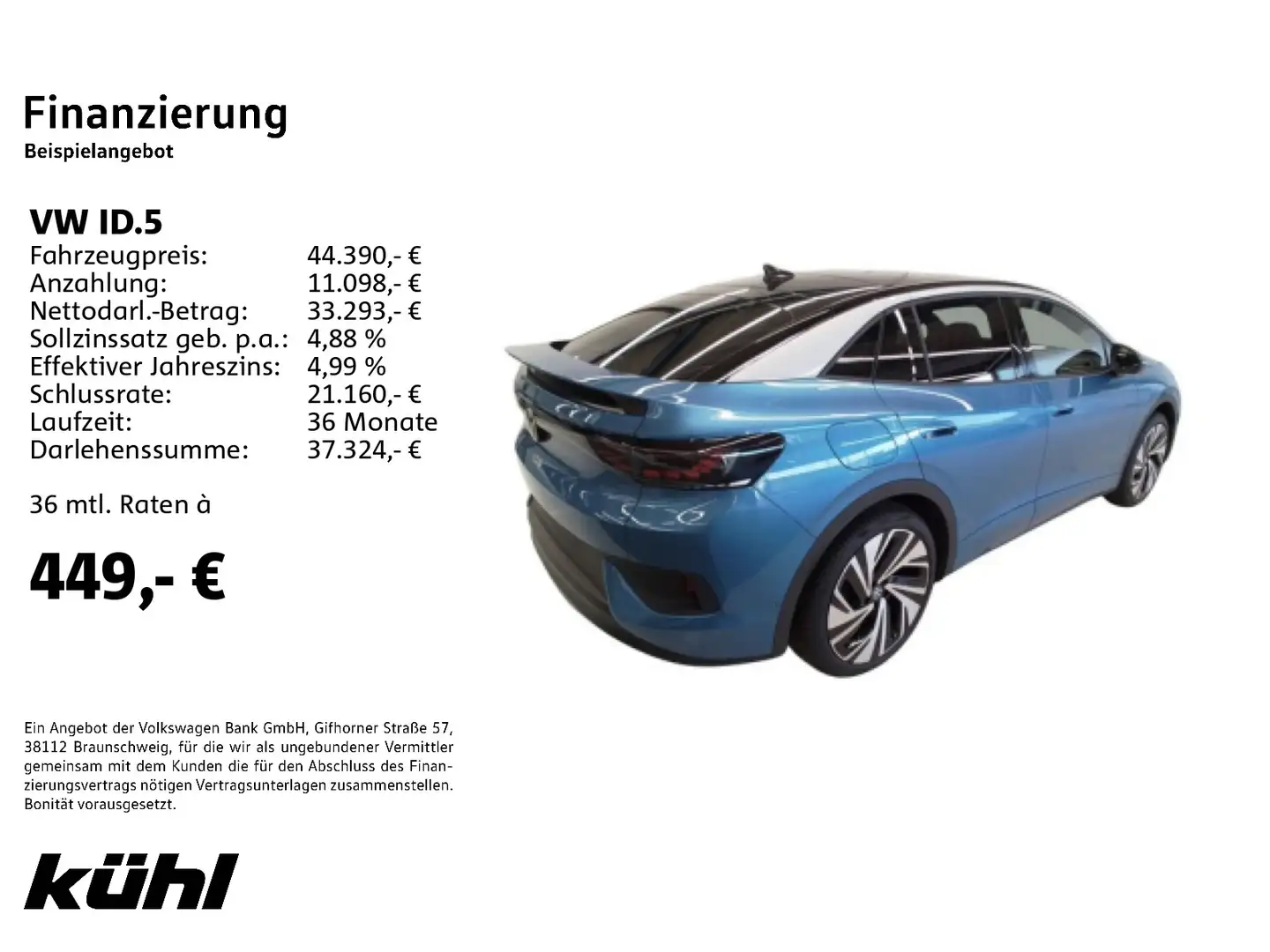 Volkswagen ID.5 Pro mit Infotainment-Paket Wärmepumpe IQ.Li Blauw - 2