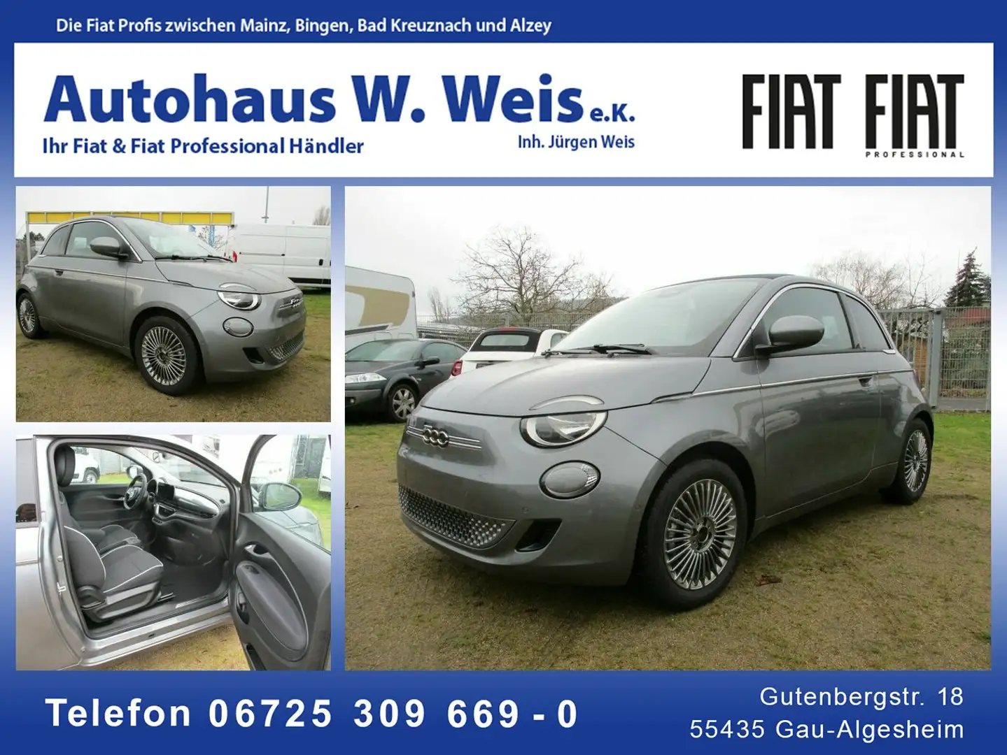 Fiat 500e Cabrio 41Kw Grau - 1