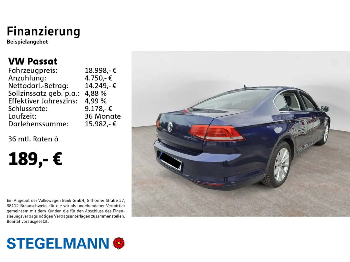 Volkswagen Passat 1.5 TSI Comfortline Navi*LED*Klimaautomat Blau - 2