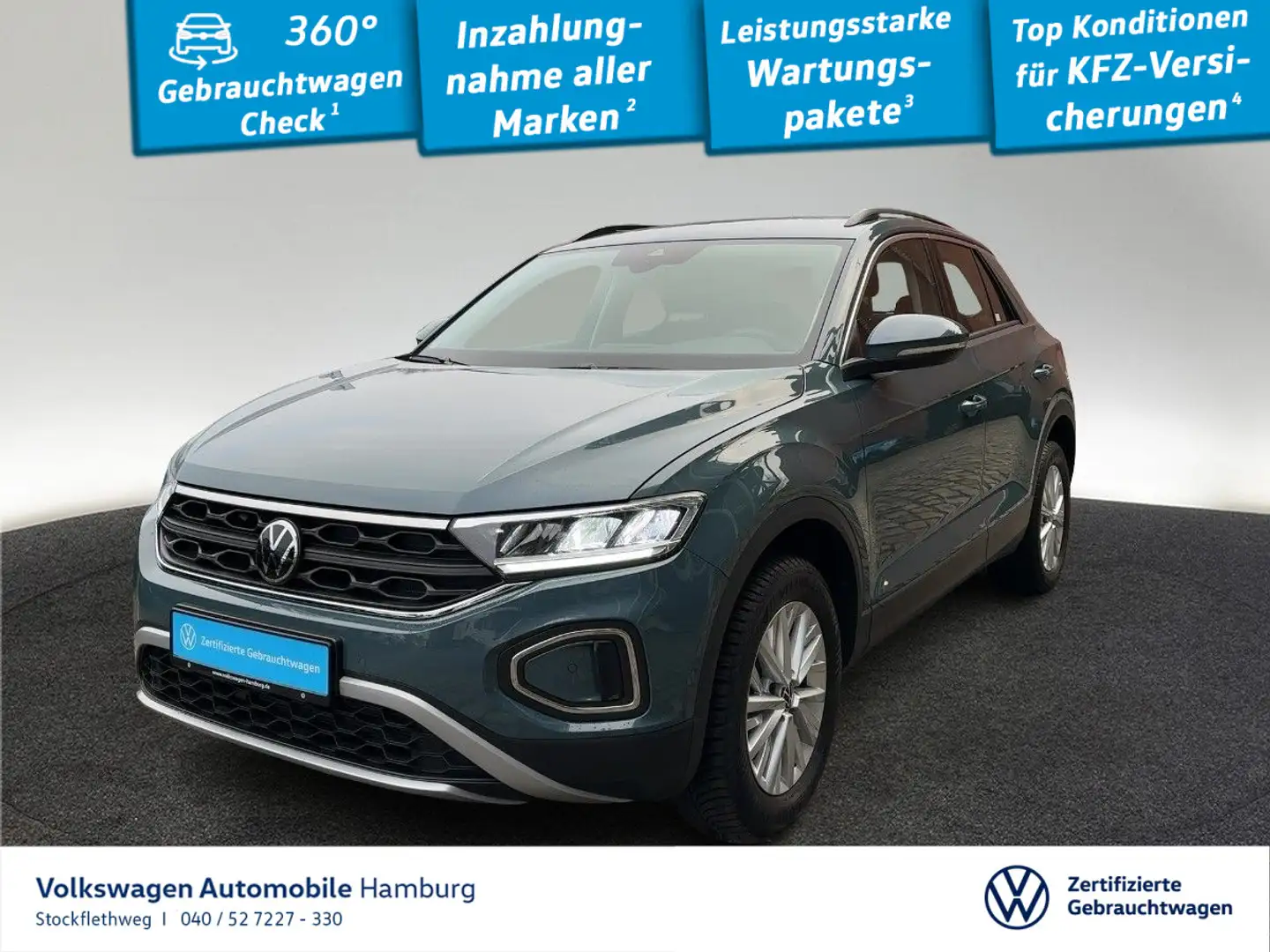 Volkswagen T-Roc 1.0 TSI Life Navi Kamera Stzhg LED CarPlay Blau - 1