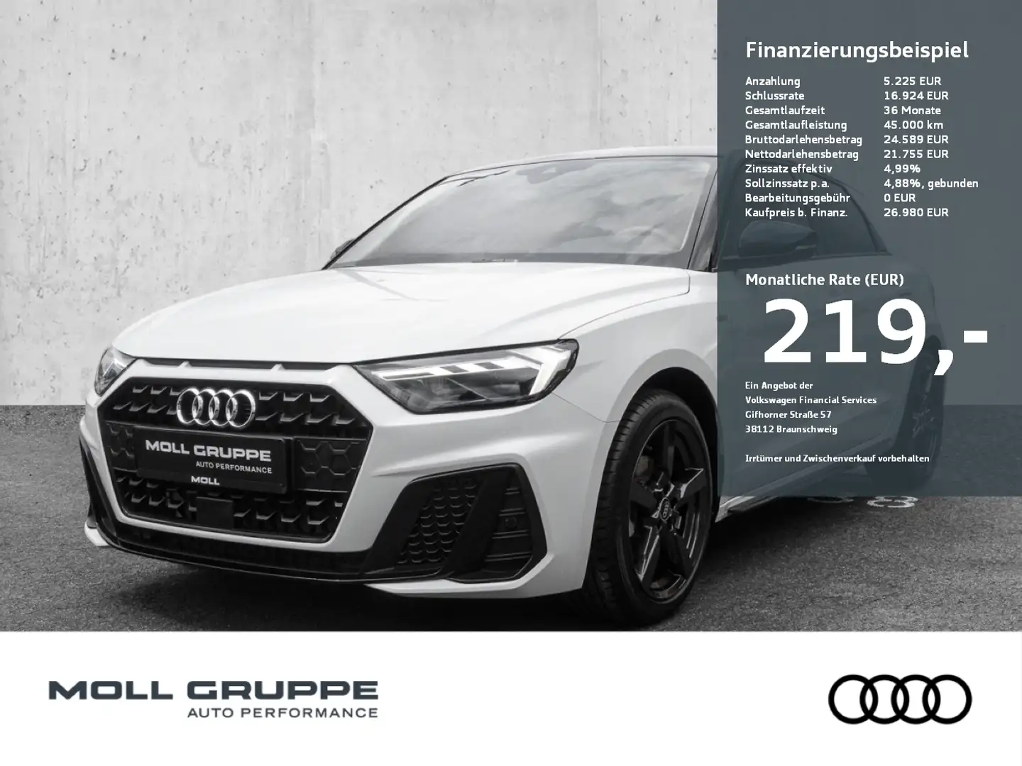 Audi A1 Sportback S line 30 TFSI S tronic NAVI ACC Schwarz - 1