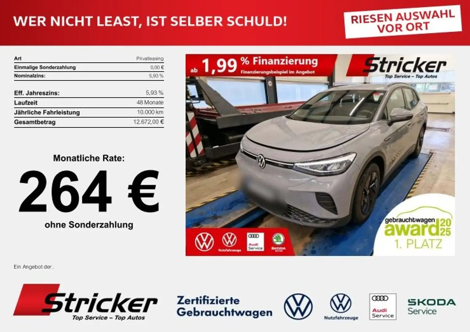 Volkswagen ID.4 Pure 109/52 264,-ohne Anzahlung Navi Grau - 1