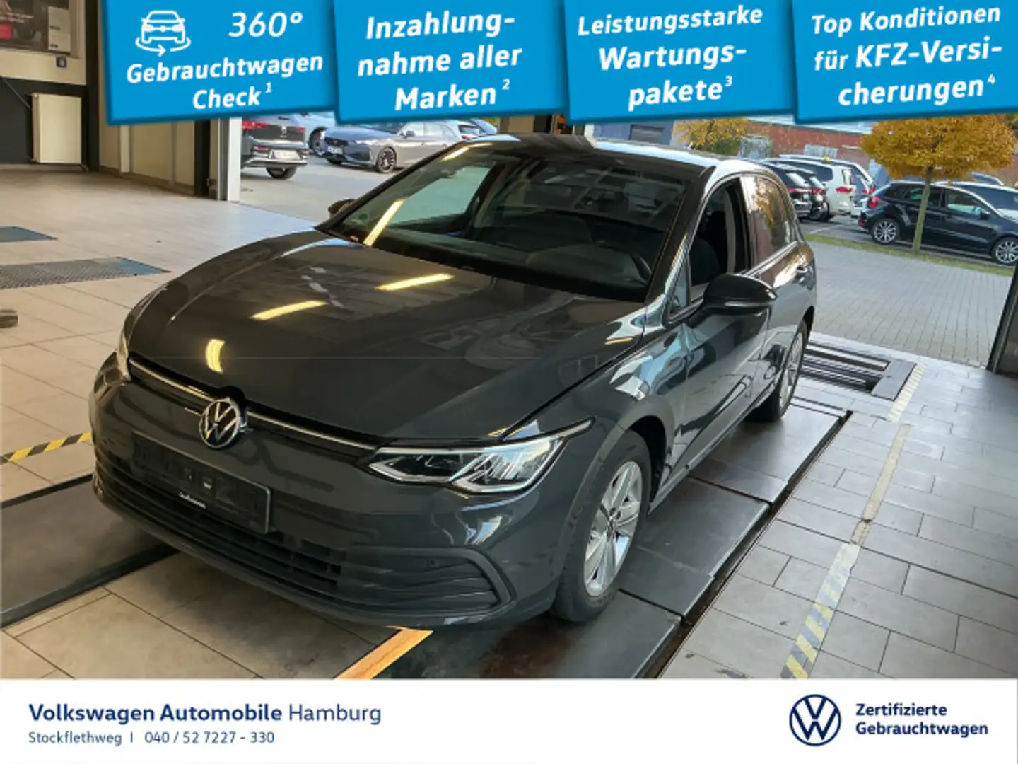 Volkswagen Golf VIII 2.0 TDI Life DSG Navi LED CarPlay ACC Grau - 1