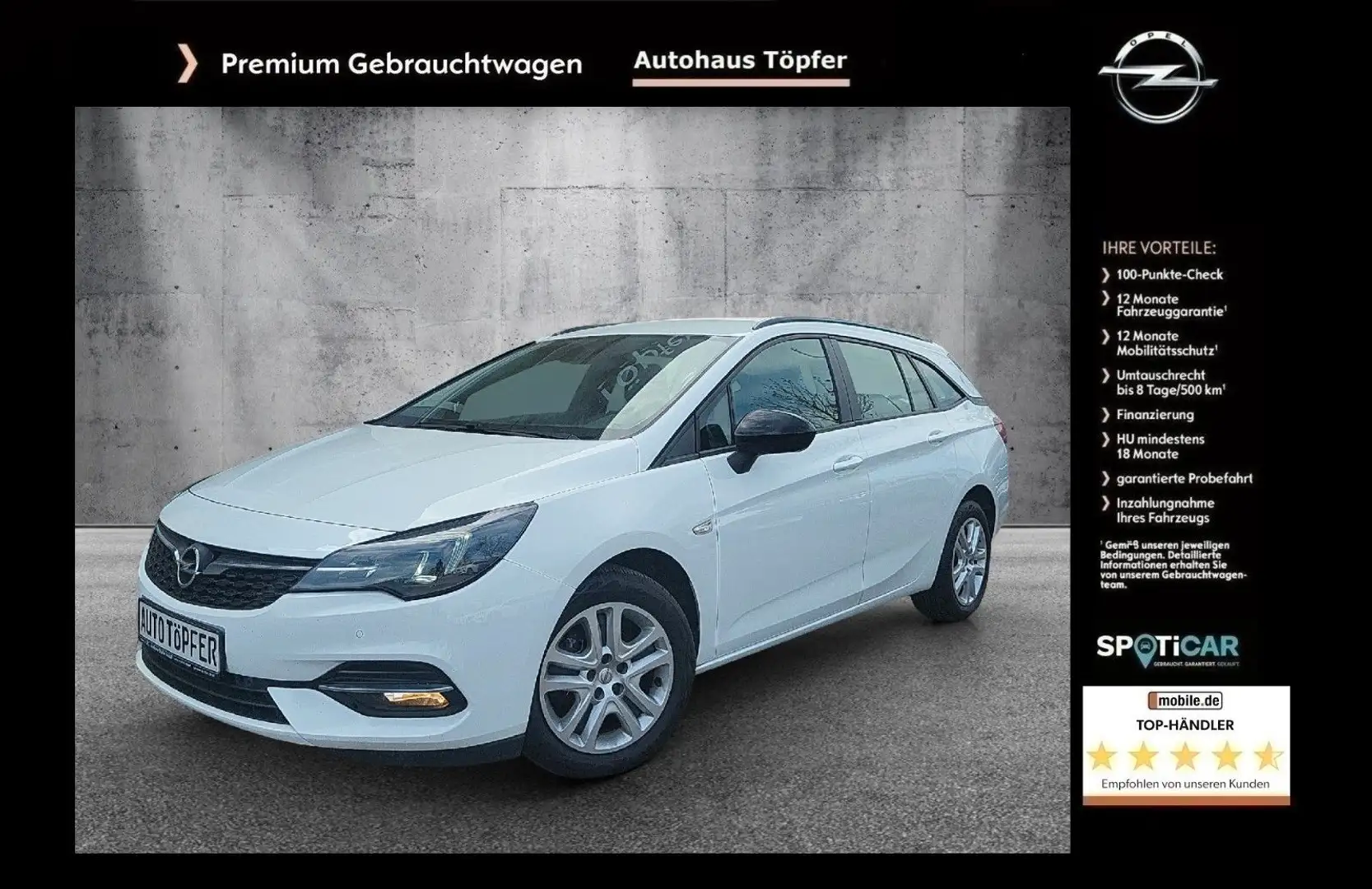 Opel Astra K ST Sondermodell "Business" 1-Hand/Navi Alb - 1
