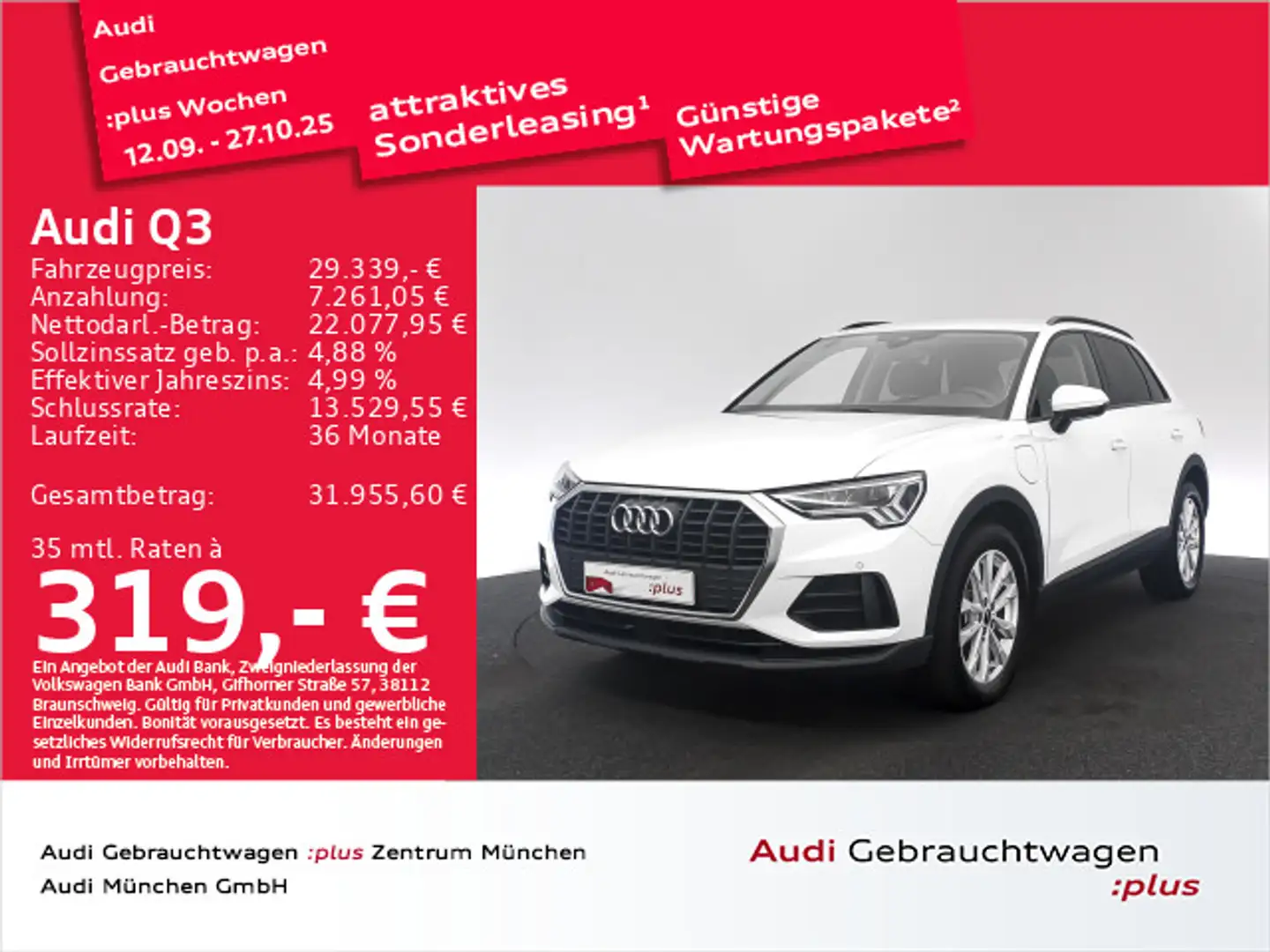 Audi Q3 45 TFSI e S tronic Navi+/LED Weiß - 1