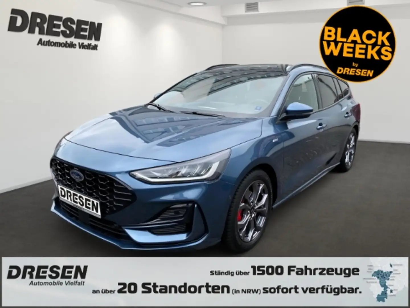 Ford Focus Turnier 1.0 EcoBoost ST-Line X + el. Panoramadach Bleu - 1