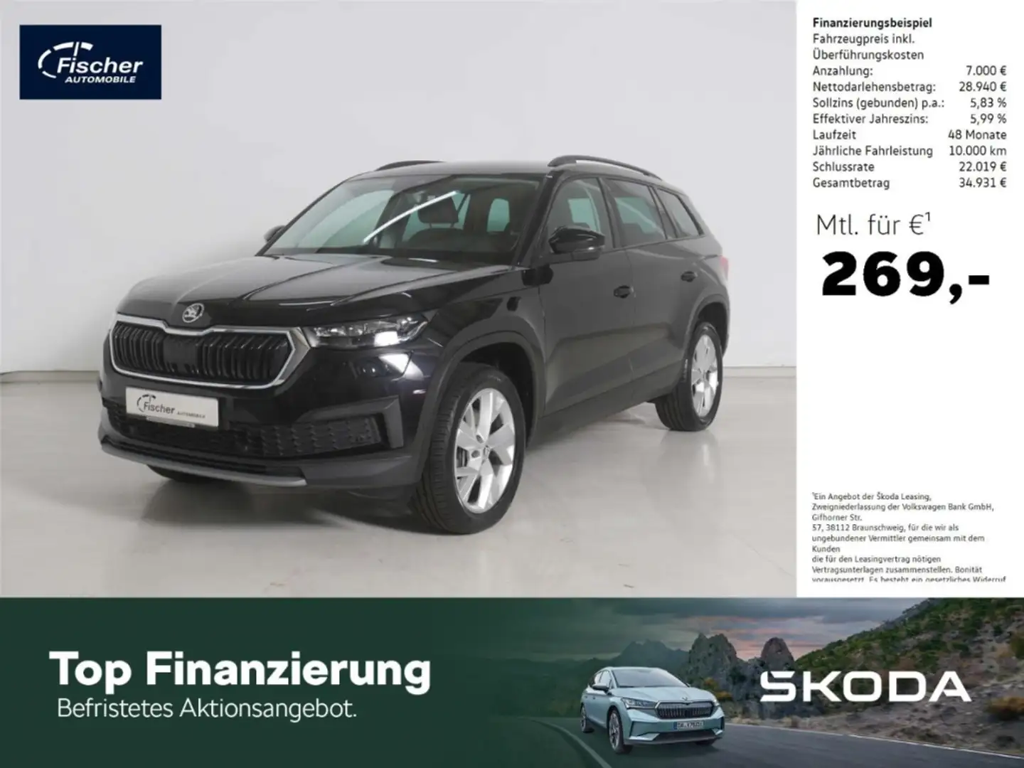 Skoda Kodiaq 2.0 TSI Ambition DSG AHK/Matrix/NAV/RFK Zwart - 1