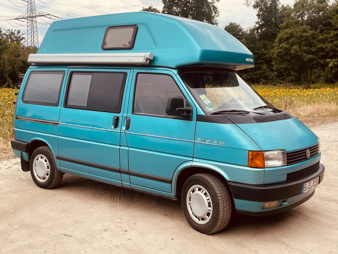 Volkswagen T4 California mit Hochdach, LPG, Automatik, Solarpanel Bleu - 1