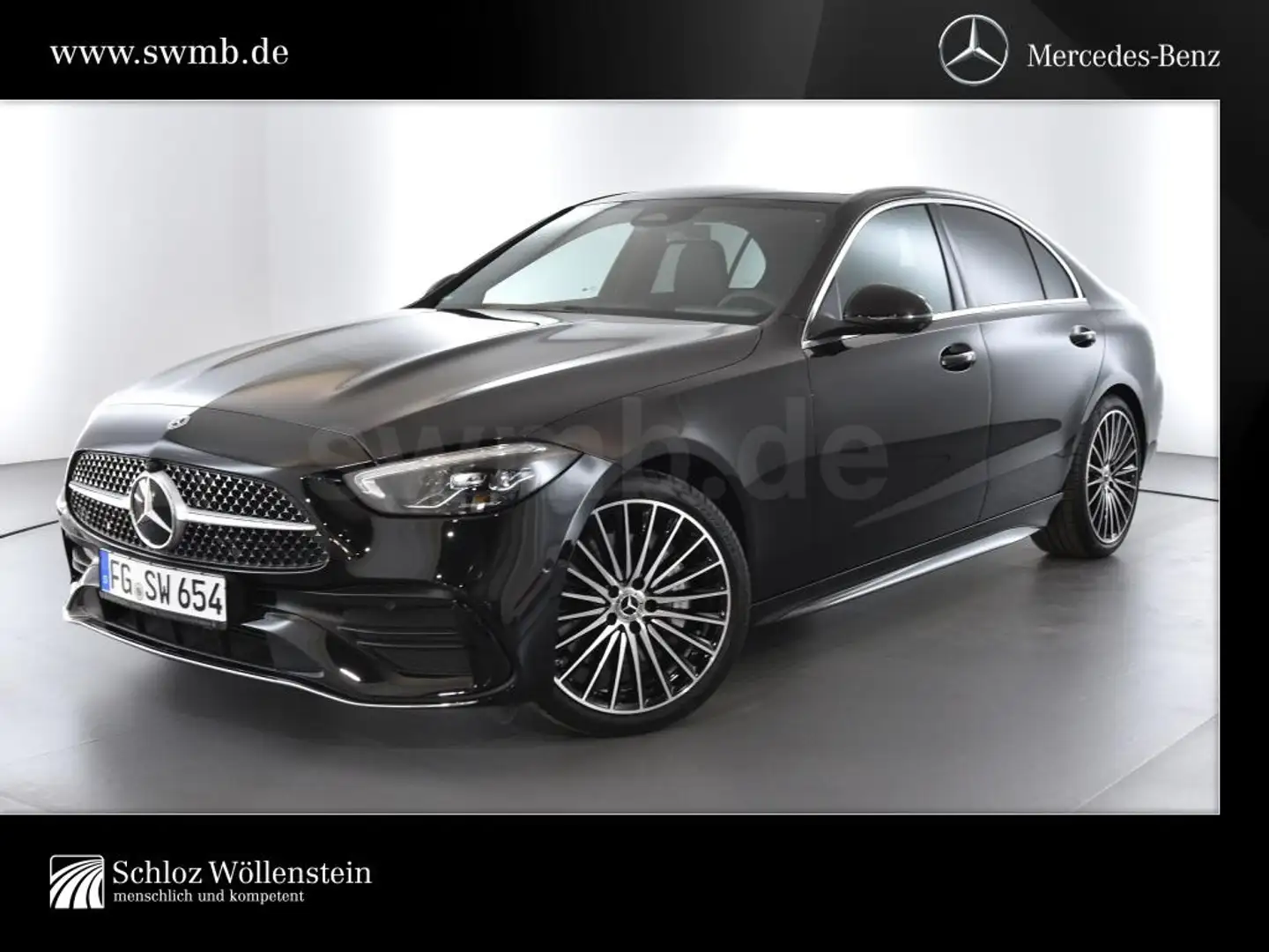 Mercedes-Benz C 180 4,99%/AMG/LED/DISTRONIC/Memory/Totwinkel   /360Cam Zwart - 1