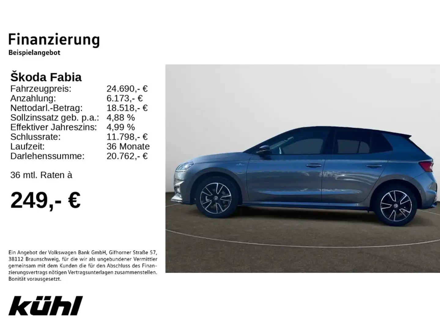 Skoda Fabia 1.0 TSI DSG Monte Carlo Navi, LED Grau - 2