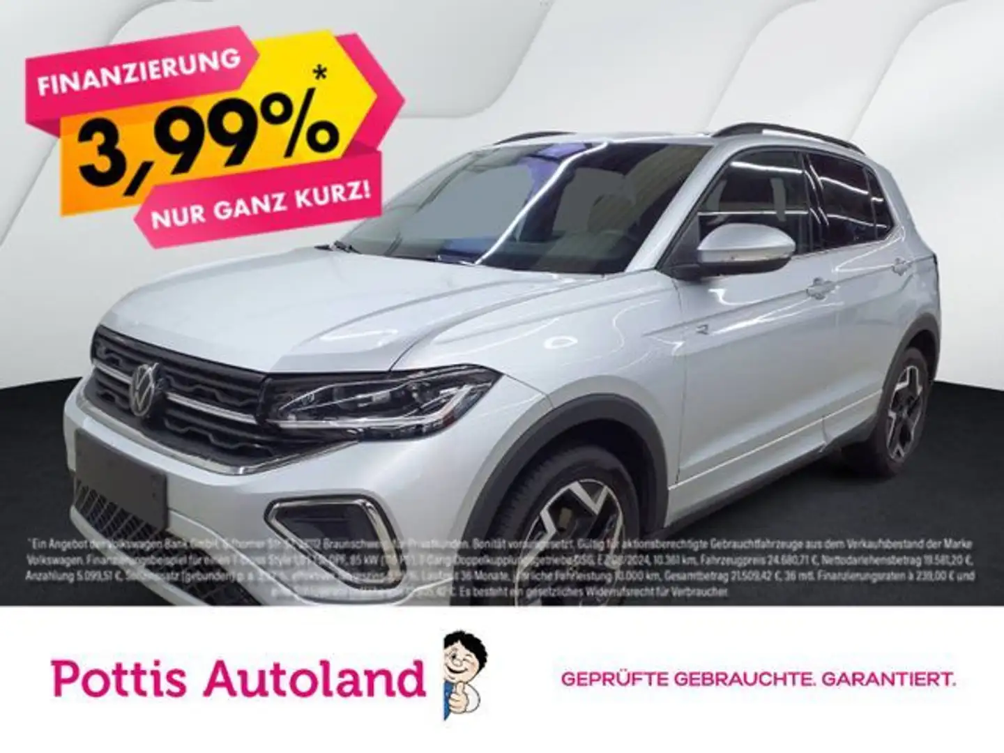 Volkswagen T-Cross 1.5 TSI DSG R-LINE AHK KAMERA NAVI IQ.LI Silber - 1